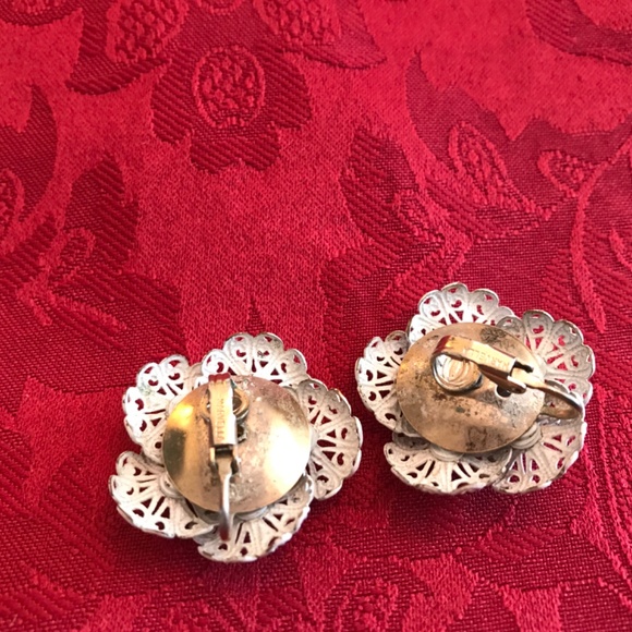 Marvella Vintage Clip-On Earrings with Rhinestones - Picture 2 of 3